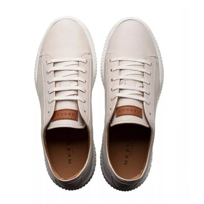 Mezlan Men’s Pristine White Leather Sneakers 5   - from alligatorwarehouse.com