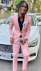 Mens Slim Fit Pink Tuxedo Suit with Black Trim – Modern Wedding and Prom Outfit in Rose Gold Blush Color 7   - from alligatorwarehouse.com