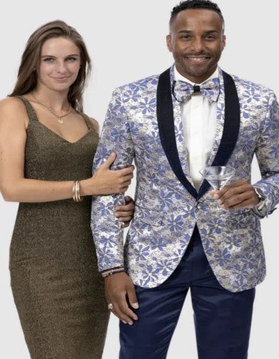 Blue Prom Suit - Blue Homecoming Outfits For Guys Aqua Blue and Gold 1   - from alligatorwarehouse.com