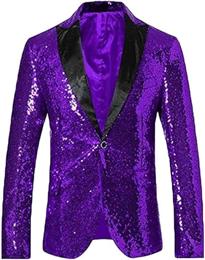 Glitter Tuxedo Dinner Jacket - Sequin Blazer - Purple Flashy Stage Sport Coat By Alberto Nardoni 1   - from alligatorwarehouse.com