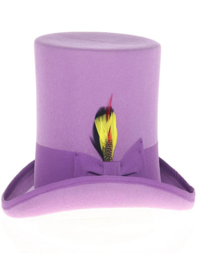 Purple Dress Hat 1920s Fedora Style - Men's Tall 100% Wool Dress Top Hat in Purple 1   - from alligatorwarehouse.com