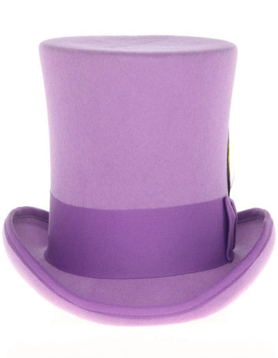 Purple Dress Hat 1920s Fedora Style - Men's Tall 100% Wool Dress Top Hat in Purple 3   - from alligatorwarehouse.com
