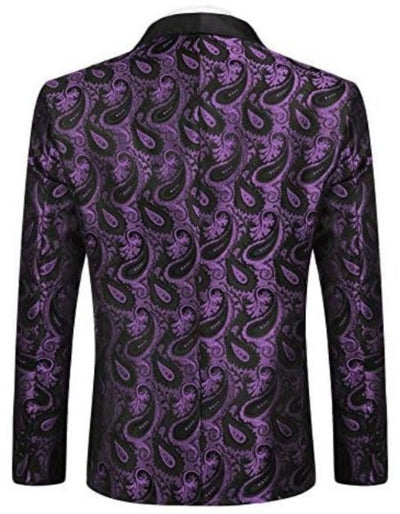 Mardi Gras Purple Tuxedo Dinner Jacket - Purple Paisley Blazer 3   - from alligatorwarehouse.com