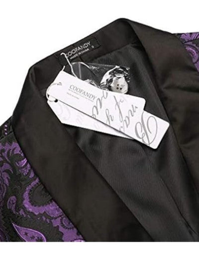 Mardi Gras Purple Tuxedo Dinner Jacket - Purple Paisley Blazer 4   - from alligatorwarehouse.com