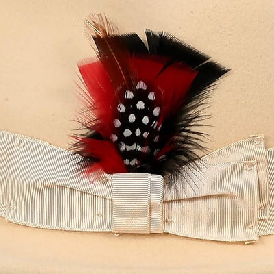 Gangster 100% Austrailian Wool Crushable Mens Fedora Hat - Removable Feather Gangster  Tan Mens Fedora Hat 3   - from alligatorwarehouse.com