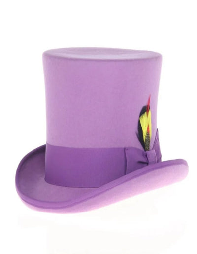 Victorian Steampunk Top Hat - 1800 19th Century - Dressy Loden Felt Top Purple Hat 1   - from alligatorwarehouse.com