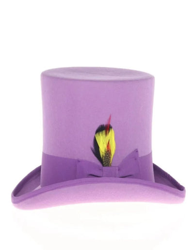 Victorian Steampunk Top Hat - 1800 19th Century - Dressy Loden Felt Top Purple Hat 2   - from alligatorwarehouse.com