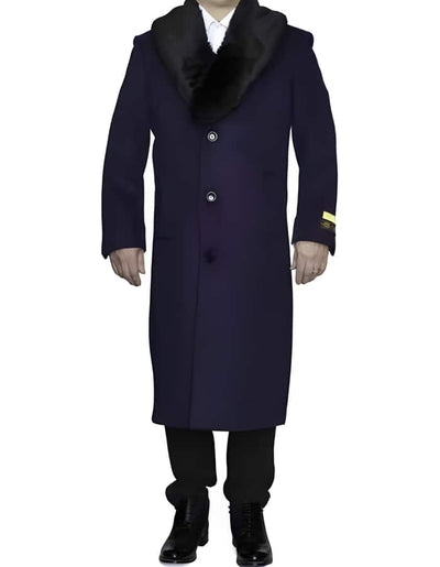 Mens Overcoat Mens Purple 3 Button Dress Coat - Three Quarter 34 Inch Length 1   - from alligatorwarehouse.com