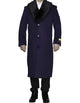 Mens Overcoat Mens Purple 3 Button Dress Coat - Three Quarter 34 Inch Length