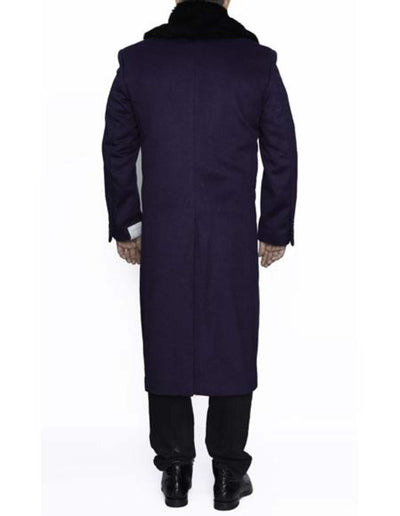 Mens Overcoat Mens Purple 3 Button Dress Coat - Three Quarter 34 Inch Length 3   - from alligatorwarehouse.com