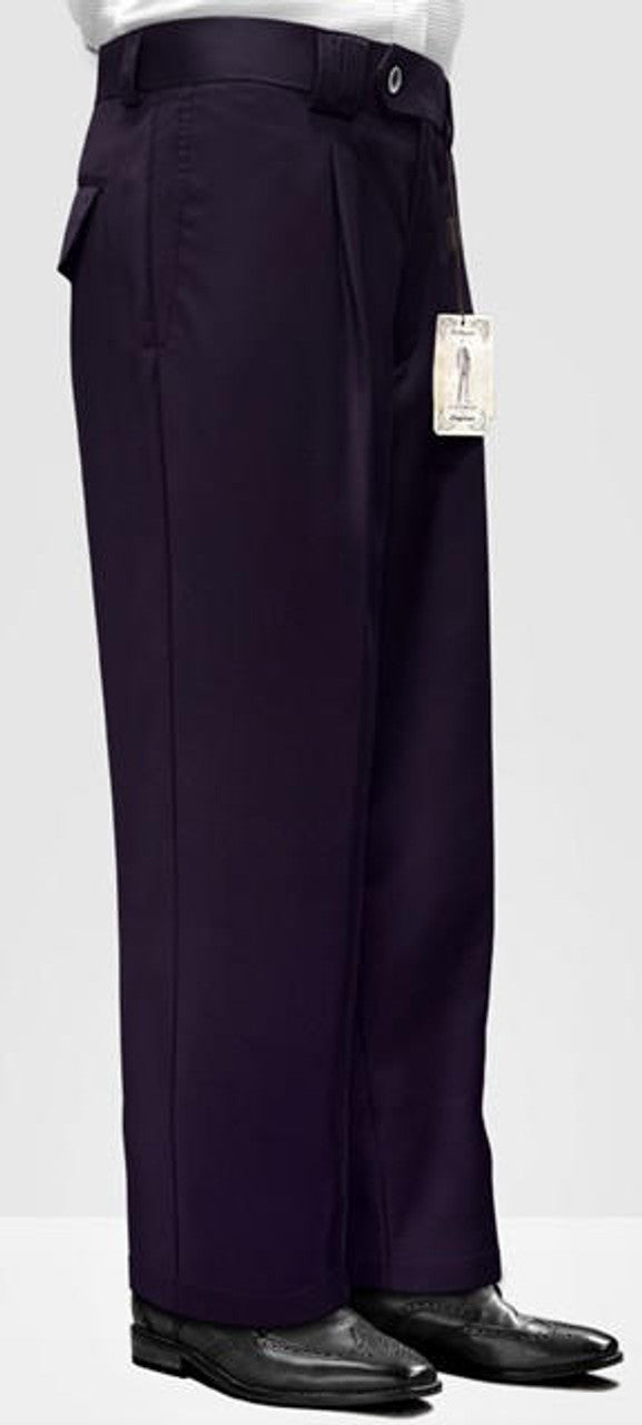 Statement Mens Eggplant Purple Wool Wide Leg Pants