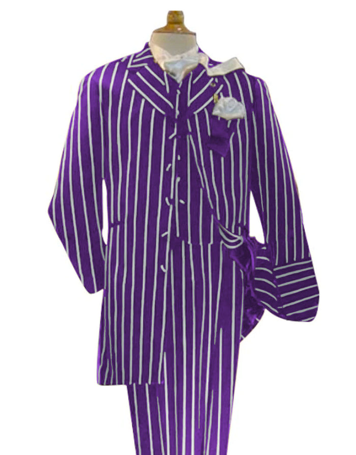 Purple and White Pinstripe - Gangster 1920s Pinstripe Suit - Mens  Fashion Suit