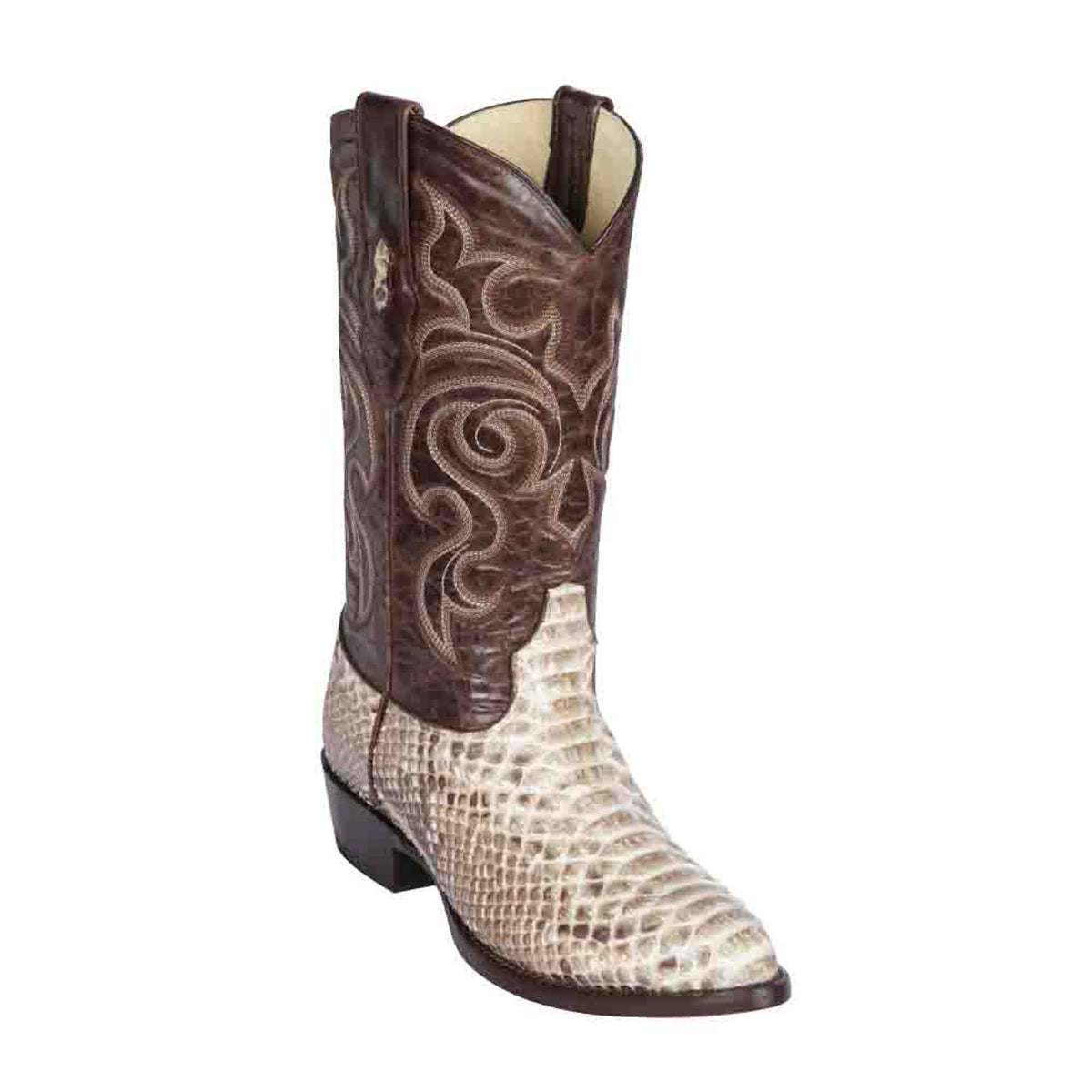 Los Altos Natural Medium Round Toe Genuine Python