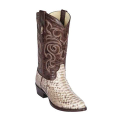 Los Altos Natural Medium Round Toe Genuine Python