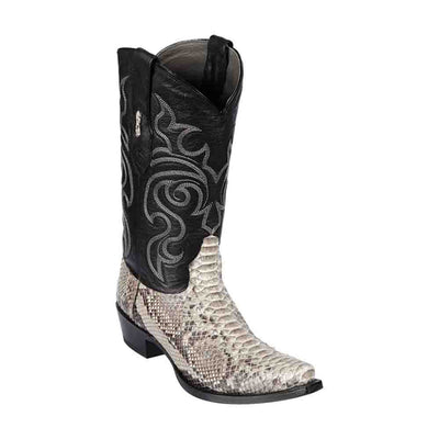 Los Altos Men's Natural Python Snakeskin Snip Toe Boots 1   - from alligatorwarehouse.com