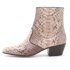 Los Altos Men’s Natural Genuine Python Snakeskin Leather Ankle Boots