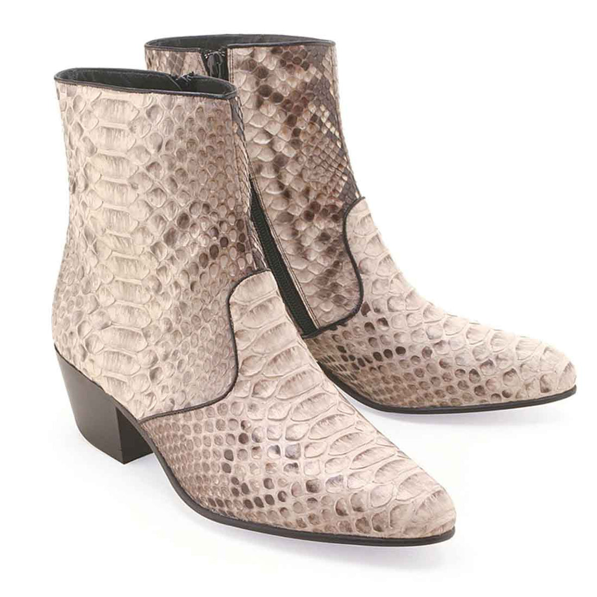 Los Altos Men’s Natural Genuine Python Snakeskin Leather Ankle Boots