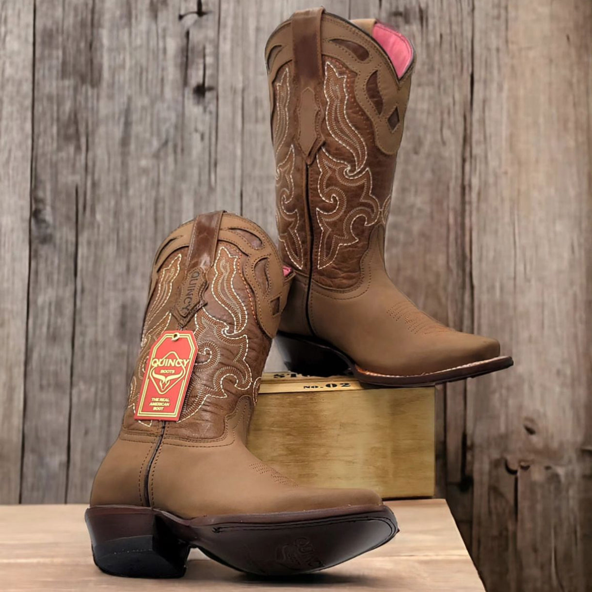 Tan Cowgirl Boots 2 Q3126231M:Q3126231050M  - from alligatorwarehouse.com