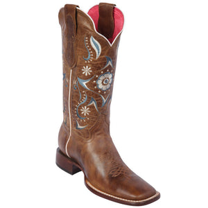 honey brown square toe cowgirl boots