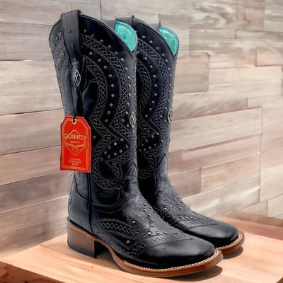 Ranchera Black Cowgirl Boots Square Toe 1   - from alligatorwarehouse.com