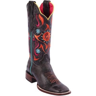 Flower Volcano Square Toe Cowgirl Boots 1 Q3225409FM:Q3225409F050M  - from alligatorwarehouse.com