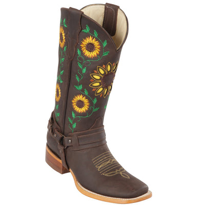 Chocolate Sunflower Women's Western Boots 1 Q322GL6294M:Q322GL6294050M  - from alligatorwarehouse.com