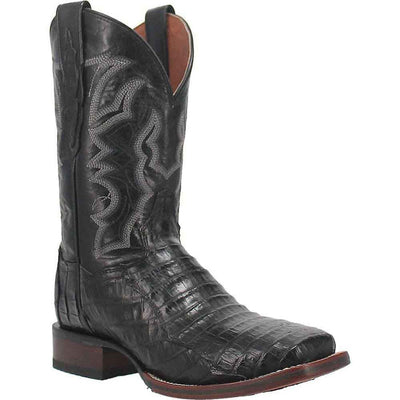 Dan Post Cowboy Certified Kingsly Caiman Square Toe Black Boot 5 DP4805_8_D  - from alligatorwarehouse.com