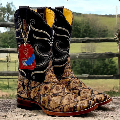 Fish Print Oryx Western Boots 1 Q822A1011EE:Q822A1011060EE  - from alligatorwarehouse.com