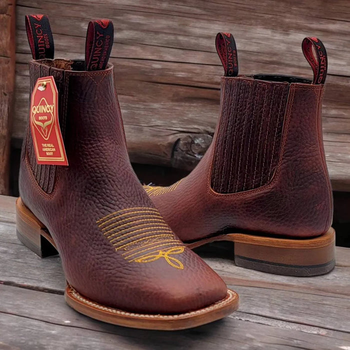 Men's Quincy Boots Shedron Brown Ankle Boots Square Toe
