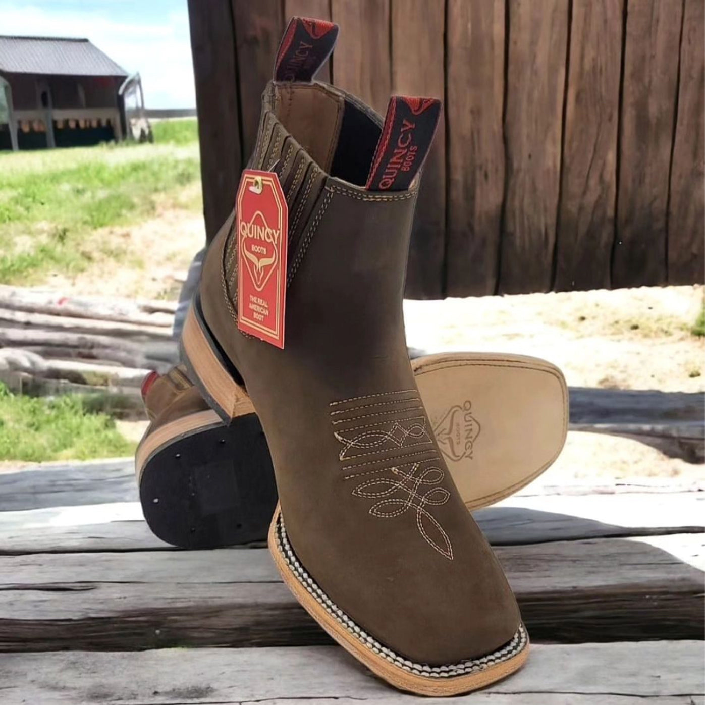 Chocolate Brown Short Cowboy Boots 1   - from alligatorwarehouse.com