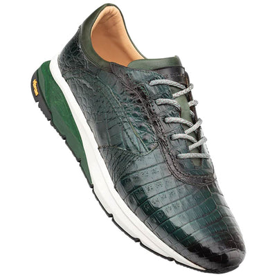 Men's Quevedo  Forest/Green Genuine Crocodile Exotic Sneaker By Mezlan Made In Spain Brand 1   - from alligatorwarehouse.com