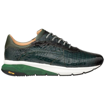 Men's Quevedo  Forest/Green Genuine Crocodile Exotic Sneaker By Mezlan Made In Spain Brand 2   - from alligatorwarehouse.com