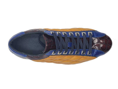 Quilted Leather Sneaker 6 KS626-02CECHESTNUT75  - from alligatorwarehouse.com