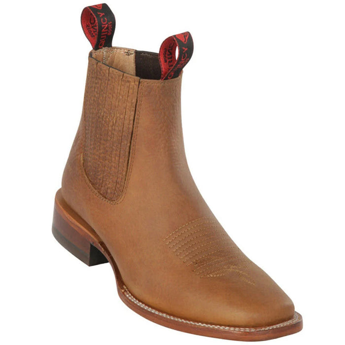 Men's Quincy Boots Tan Ankle Boots Square Toe