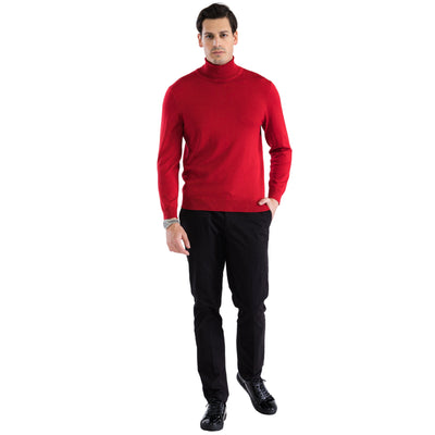 MENS RED PULLOVER TURTLENECK SWEATER 2   - from alligatorwarehouse.com