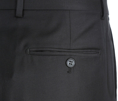 Half Canvas Wool Dress Suit Regular Fit 2 Piece in Black 8 SO6RHC100-1-CL_38R  - from alligatorwarehouse.com