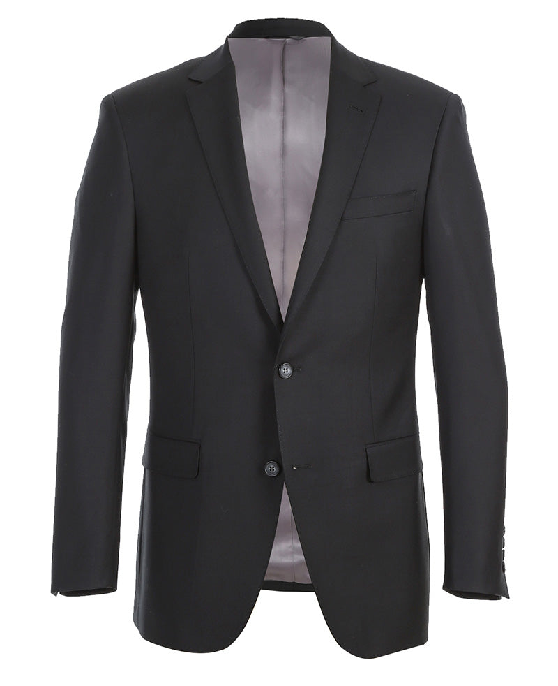 Half Canvas Wool Dress Suit Regular Fit 2 Piece in Black 3 SO6RHC100-1-CL_38R  - from alligatorwarehouse.com