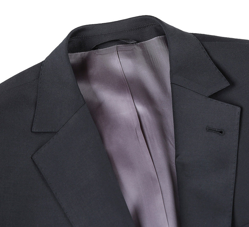 Half Canvas Wool Dress Suit Regular Fit 2 Piece in Black 5 SO6RHC100-1-CL_38R  - from alligatorwarehouse.com