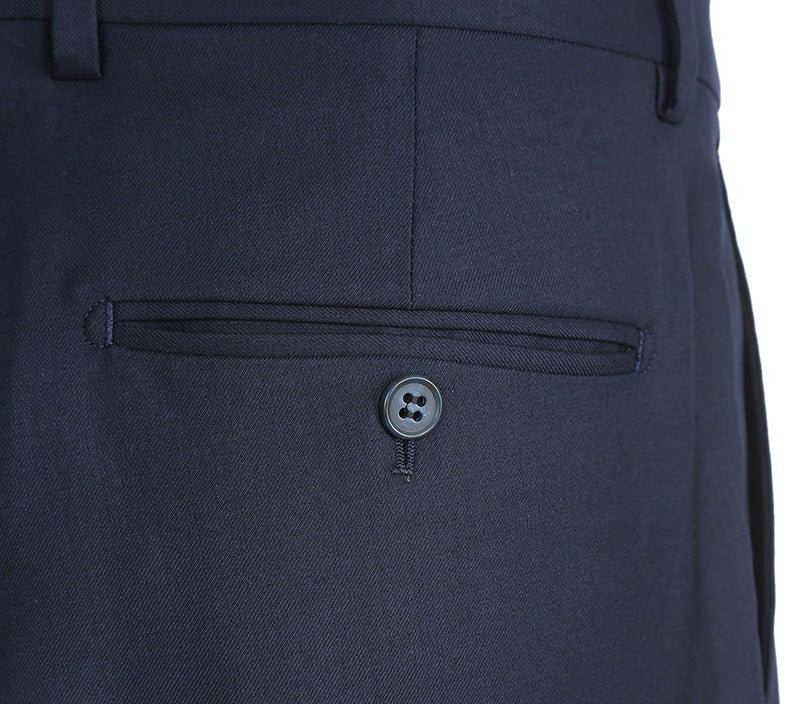 Half Canvas Stretch Wool Dress Suit Regular Fit 2 Piece in Navy 8 SO6RHC100-2-CL_38R  - from alligatorwarehouse.com