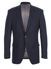 Half Canvas Stretch Wool Dress Suit Modern Fit 2 Piece in Navy