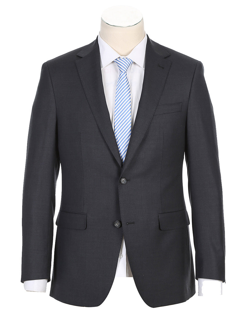 Half Canvas Wool Dress Suit Regular Fit 2 Piece in Charcoal 1 SO6RHC100-3-CL_38R  - from alligatorwarehouse.com