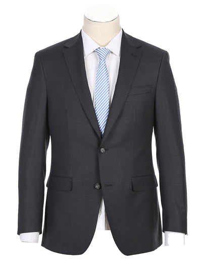 Half Canvas Wool Dress Suit Modern Fit 2 Piece in Charcoal 1 SO6RHC100-3-MD_36R  - from alligatorwarehouse.com