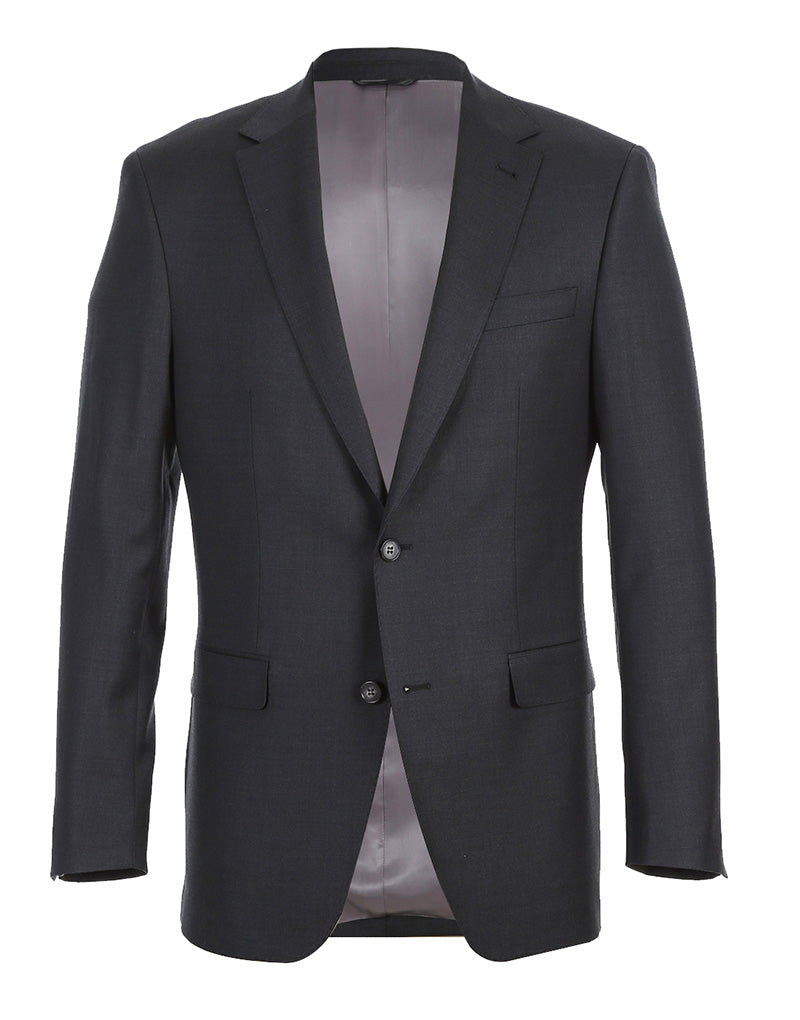Half Canvas Wool Dress Suit Regular Fit 2 Piece in Charcoal 3 SO6RHC100-3-CL_38R  - from alligatorwarehouse.com