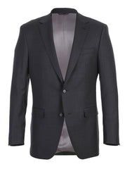 Half Canvas Wool Dress Suit Modern Fit 2 Piece in Charcoal