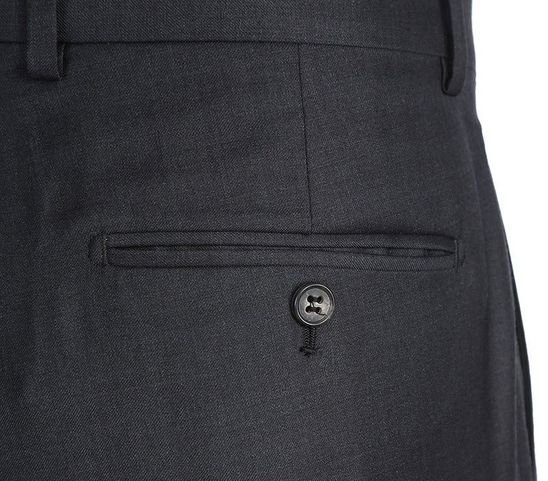 Half Canvas Wool Dress Suit Regular Fit 2 Piece in Charcoal 8 SO6RHC100-3-CL_38R  - from alligatorwarehouse.com
