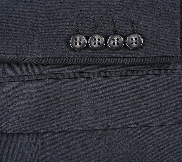 Half Canvas Wool Dress Suit Regular Fit 2 Piece in Charcoal 6 SO6RHC100-3-CL_38R  - from alligatorwarehouse.com