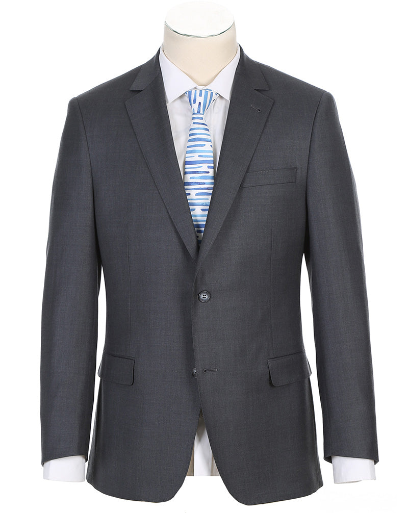 Half Canvas Wool Dress Suit Regular Fit 2 Piece in Gray 1 SO6RHC100-4-CL_38R  - from alligatorwarehouse.com