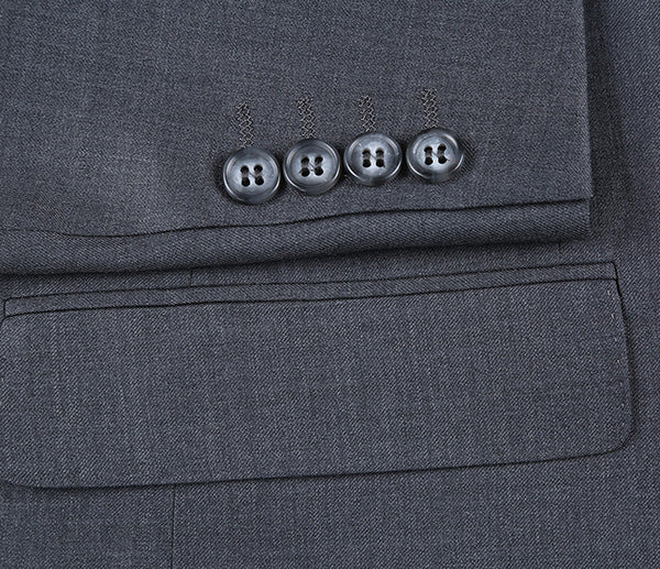 Half Canvas Wool Dress Suit Regular Fit 2 Piece in Gray 6 SO6RHC100-4-CL_38R  - from alligatorwarehouse.com