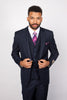 Men’s Solid Navy Blue 3-Piece Suit – CYRUS RM116 by Rossi Man 5 CYRUS-RM116  - from alligatorwarehouse.com