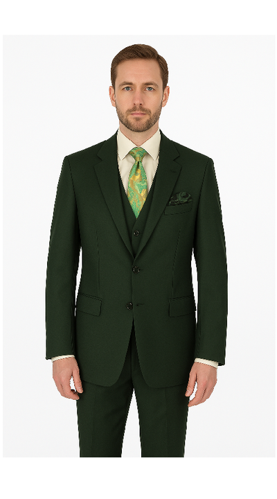 Rossi Man ELI RM117 – Classic 3-Piece Men’s Suit in Hunter Green 2 CYRUS-RM117  - from alligatorwarehouse.com